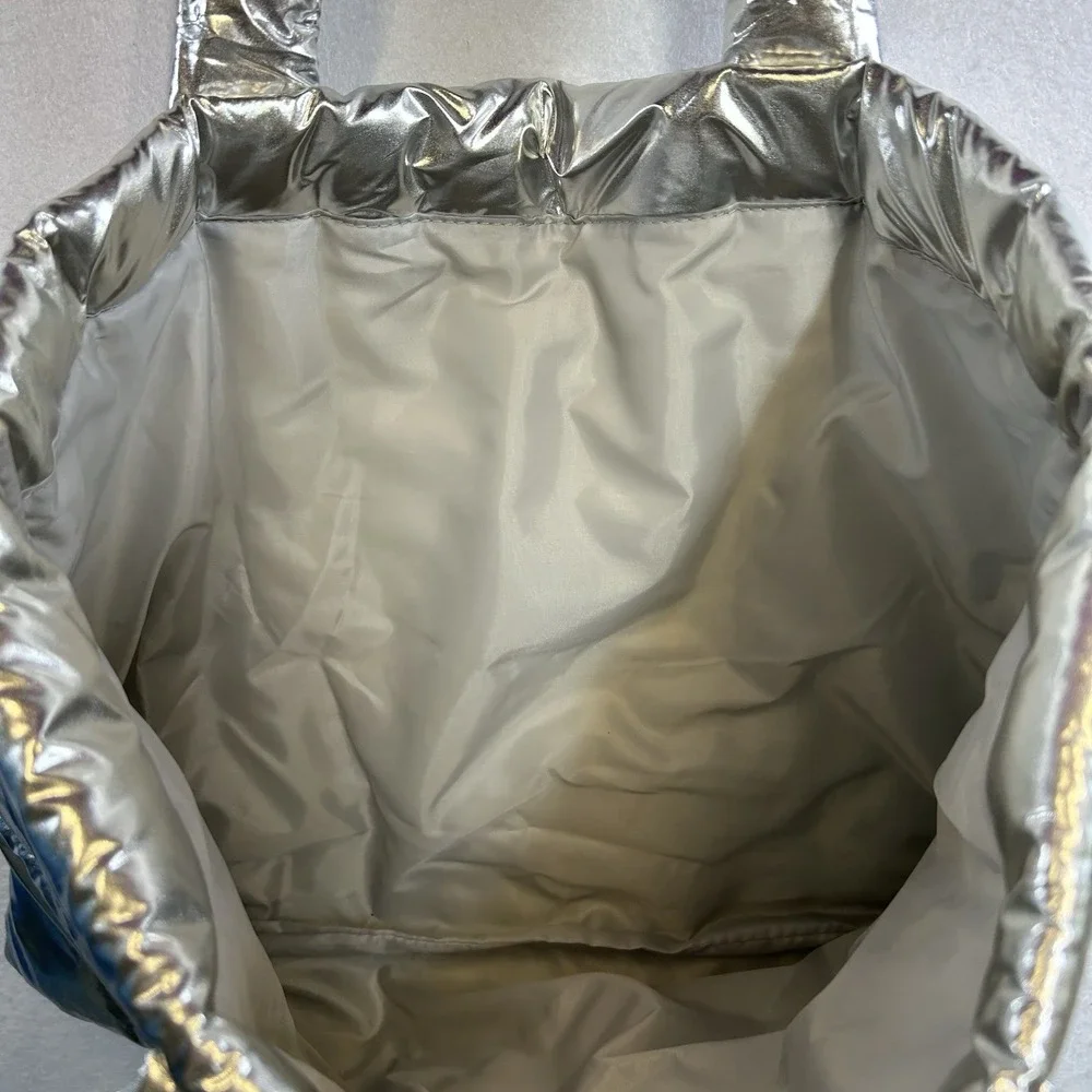 Bath And Body Works Silver Puffer Tote Bag Good Condition